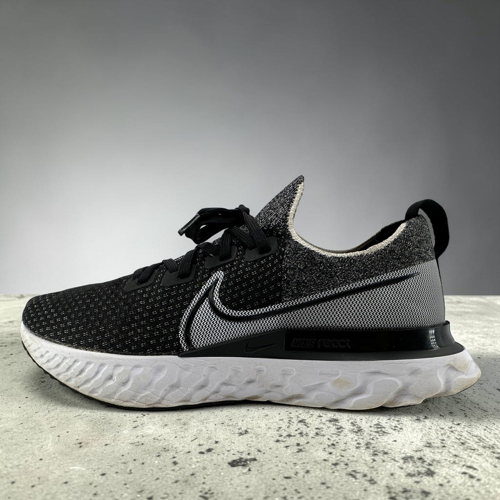 Nike React Infinity Run Flyknit Shoes Mens 12 Black White Sneaker CD4371-012
